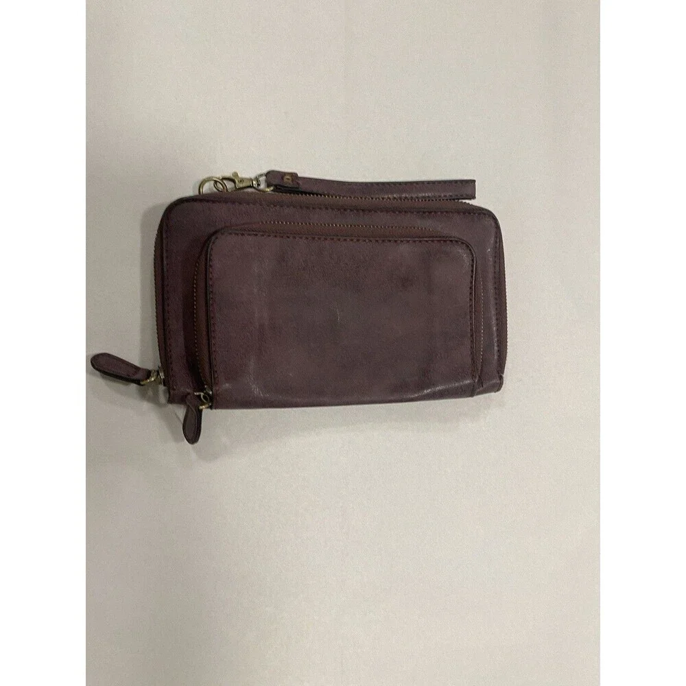 Joy Susan Purple Leather Wristlet Wallet